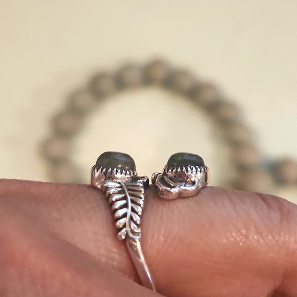 NEW Sterling Silvet & Double Labradorite Adjustable Bypass Ring - Picture 5 of 5